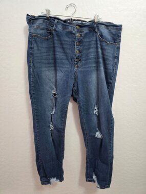 Wallflower Womens Size 22 Flirty Curvy Crop Jeans Button Fly Insta Stretch